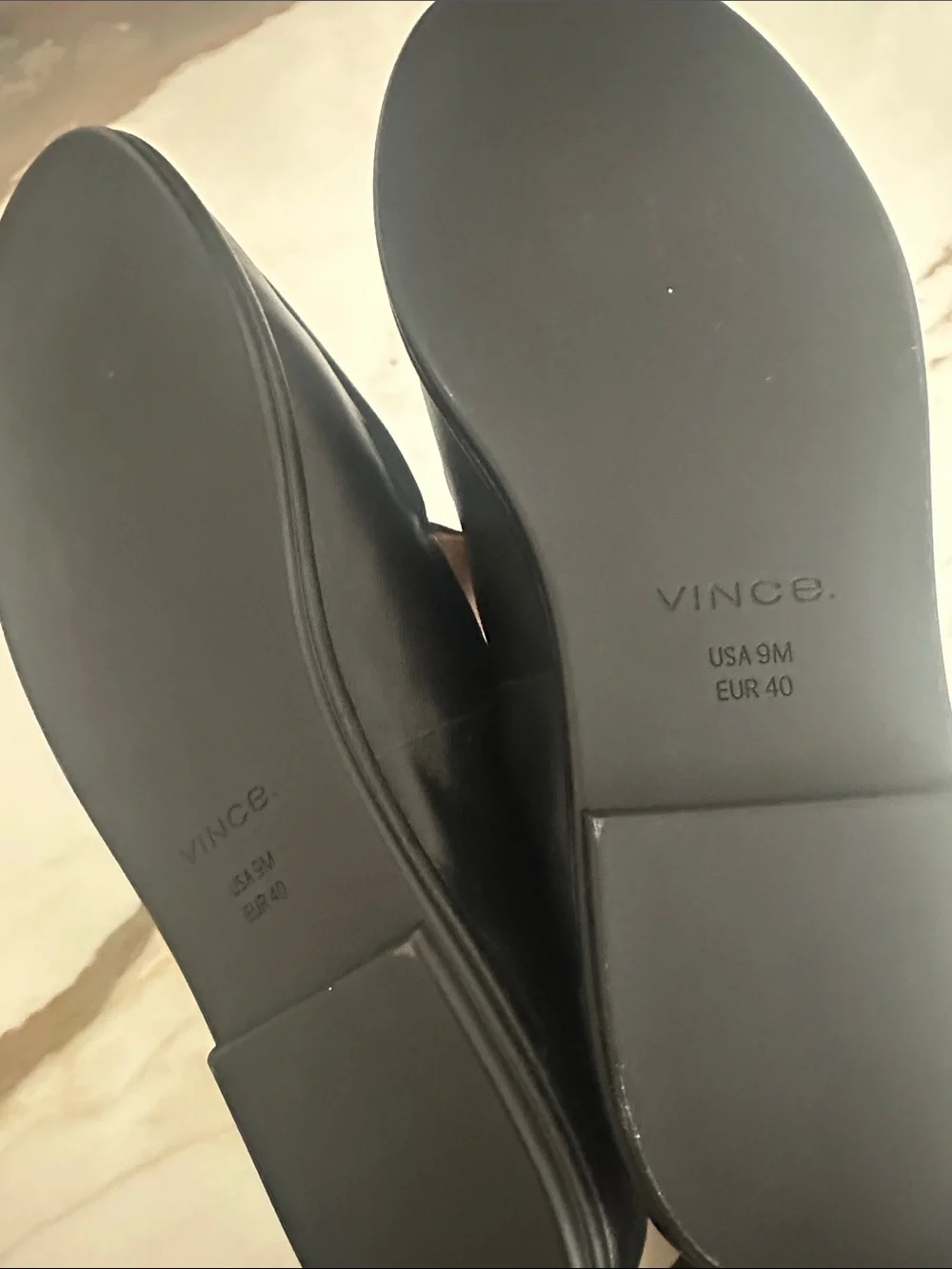 Vince Black Leather Penny Loafers